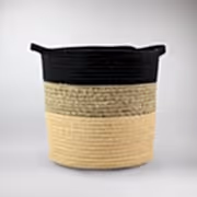 woven plant basket in Black & Beige 